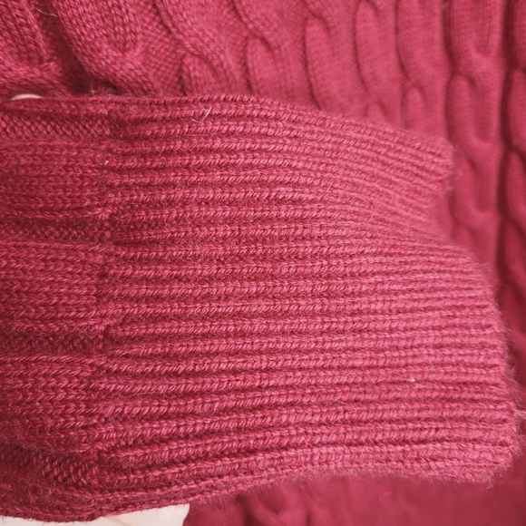 GAP Angora Blend Cable Knit Red Sweater Sz Large - Picture 4 of 6